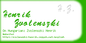 henrik zvolenszki business card